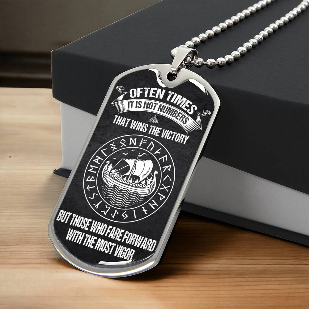 Viking Warrior Premium Dogtag - Army Tag Necklace, Dog Tag
