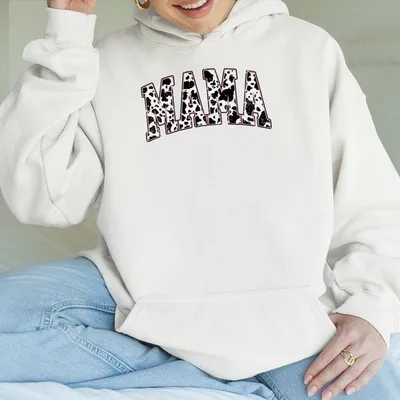 Mama Cow Print Hoodie, Vintage Western Country Farm Cowgirl, Retro Vibes Hoodie, Women'S And Unisex Fit