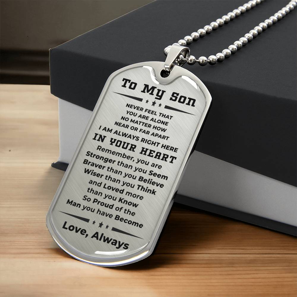Braver Than You Believe Dog Tag Necklace For You Son - Army Tag Necklace, Dog Tag