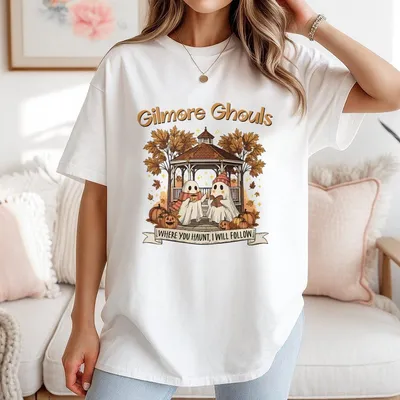 Gilmore Ghouls Halloween T-Shirt Stars Hollow Fall Leaves T-Shirt Vintage Ghost T-Shirt Lukeaeurtms Coffee