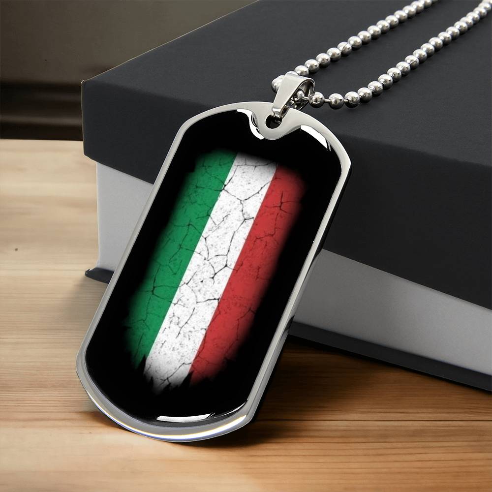 Italian Pride Dog Tag - Army Tag Necklace, Dog Tag