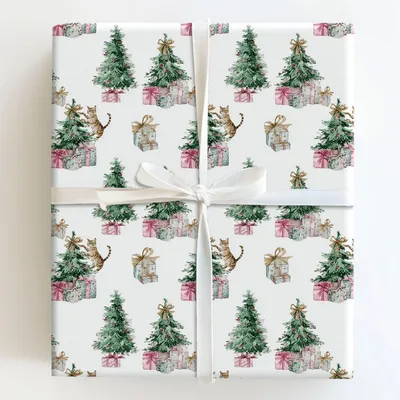 Kitty Claus - Gift Wrap for Christmas, Holidays Wrapping Paper, Christmas Wrapping Paper