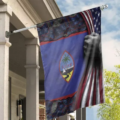 Hand Pulling Flag Guam American House Flag Vertical House Flag