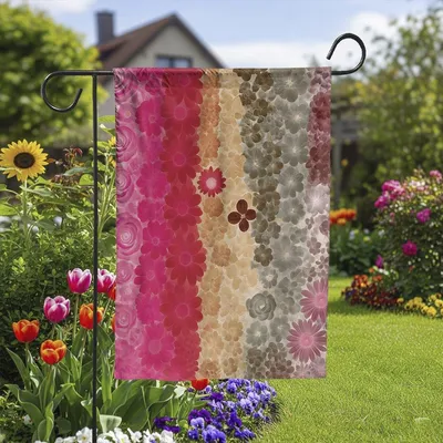 Vertical Garden - Floral Progressive Pride Flag Garden & House Banner, Lgbtq+ Flag For Home, Beautiful Flower Gay Pride Garden Flag, Pride Is Beauty Vertical Garden Flag