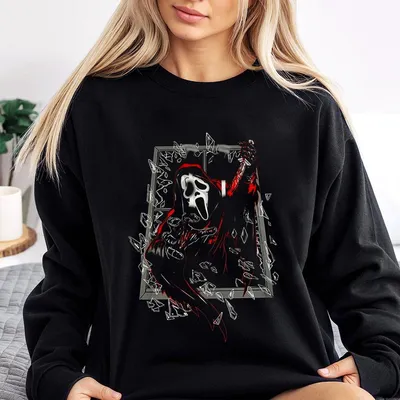 Scream Sweatshirt Merch Ghostface Halloween Scary Movie Sweatshirt Autumn For Men Women
