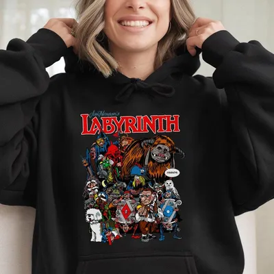Labyrinth Goblin Graphic Hoodie , 80s Graphic Hoodie For Movie Fan, Casual Streetwear Hoodie For Fan