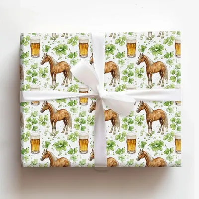 Brews with the Tennessee Walking Horse - Gift Wrap for Christmas, Holidays Wrapping Paper, Christmas Wrapping Paper