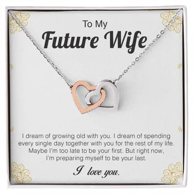 To My Future Wife - Interlocking Hearts Premium Lovecube Interlocking Hearts Necklace