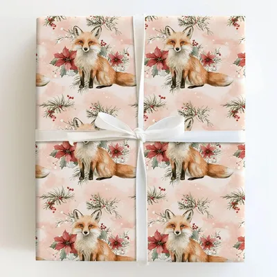 Festive Fox Hollow - Gift Wrap for Christmas, Holidays Wrapping Paper, Christmas Wrapping Paper