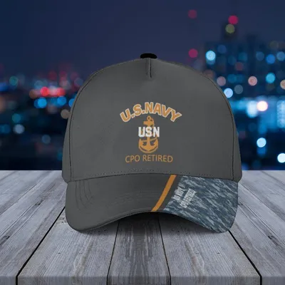 Custom Embroidered U.S. Navy Baseball Cap – Cpo Retired Veteran Camouflage Hat Baseball Cap