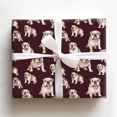 Bulldog Stunner - Gift Wrap for Christmas, Holidays Wrapping Paper, Christmas Wrapping Paper