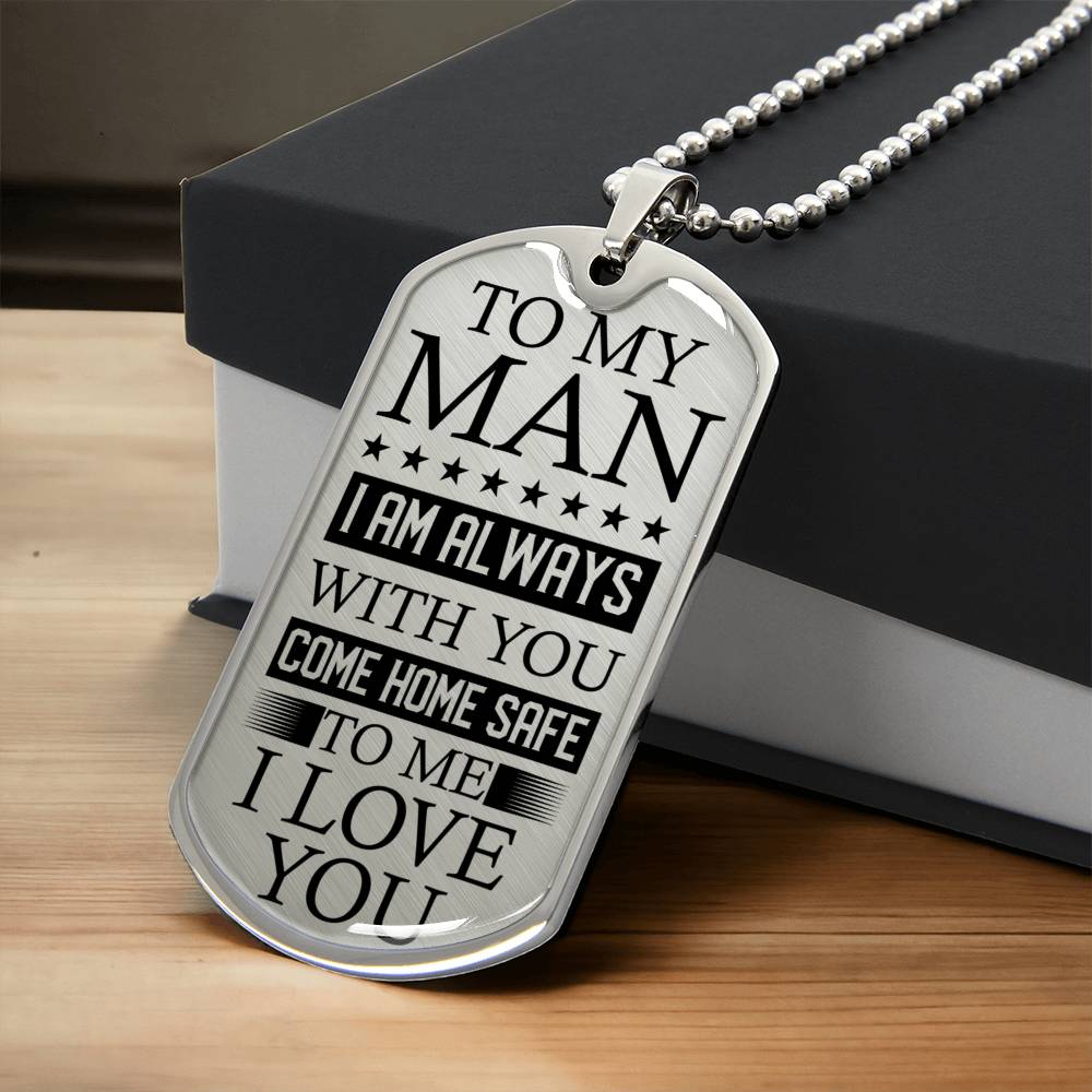 To My Man Dog Tag - Army Tag Necklace, Dog Tag