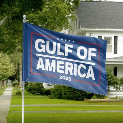 Gulf Of America 2025 Horizontal House Flag, Patriotic Blue Red White Usa Election Banner Horizontal House Flag