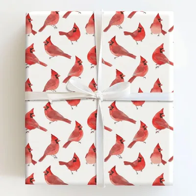 Red Bird Rally - Gift Wrap for Christmas, Holidays Wrapping Paper, Christmas Wrapping Paper