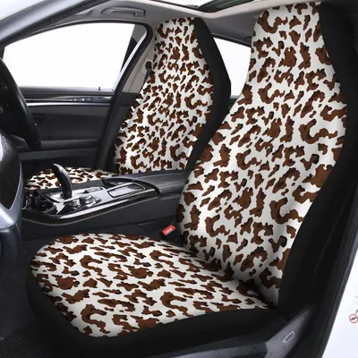 Brown And White Cow Pattern Print Universal Fit Car Seat Covers