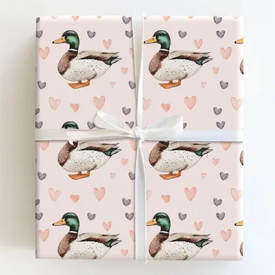 Love on the Pond - Gift Wrap for Christmas, Holidays Wrapping Paper, Christmas Wrapping Paper