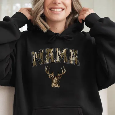 Vintage Mama Deer Hunting Camo Bottomland Pattern Hoodie,Mama Hunting Season Hoodie Womenswear,Mother'S Day Gift