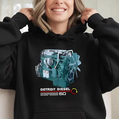 Detroit Diesel Series 60 Engine Hoodie Hoodie, Vintage Truck Mechanic Graphic Hoodie, Diesel Engine Streetwear Gift For Men Usa Menswear