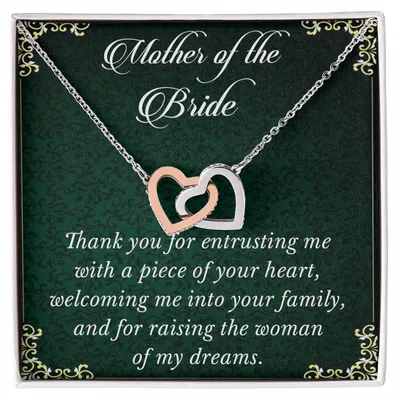 Mother Of The Bride Gift Personalized Mother Of The Bride Wedding Gift Mom Wedding Gift Mother Of The Bride Necklace Interlocking Hearts Interlocking Hearts Necklace
