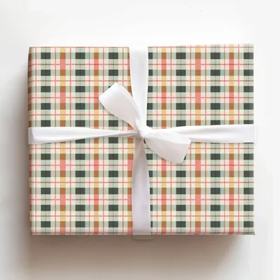 Scotty's Checkered Charm - Gift Wrap for Christmas, Holidays Wrapping Paper, Christmas Wrapping Paper