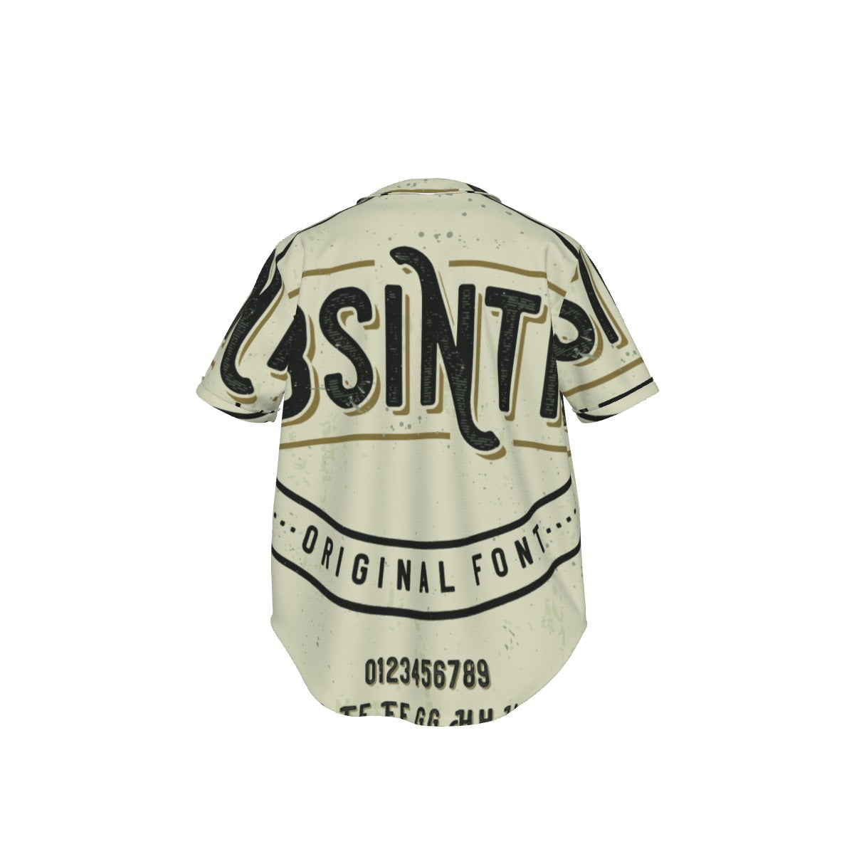 Old School Graphic Shirt – Distressed Ink Style Baseball Jersey