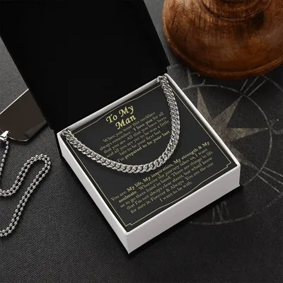 To My Man Necklace Gift For Boyfriend Boyfriend Birthday Gift Cuban Link Chain