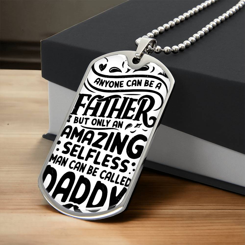 Amazing Daddy Dog Tag Necklace With Military Style Chain - Army Tag Necklace, Dog Tag