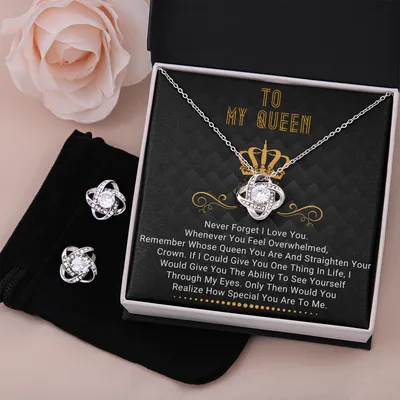 To My Queen - Love Knot Earring & Necklace Set