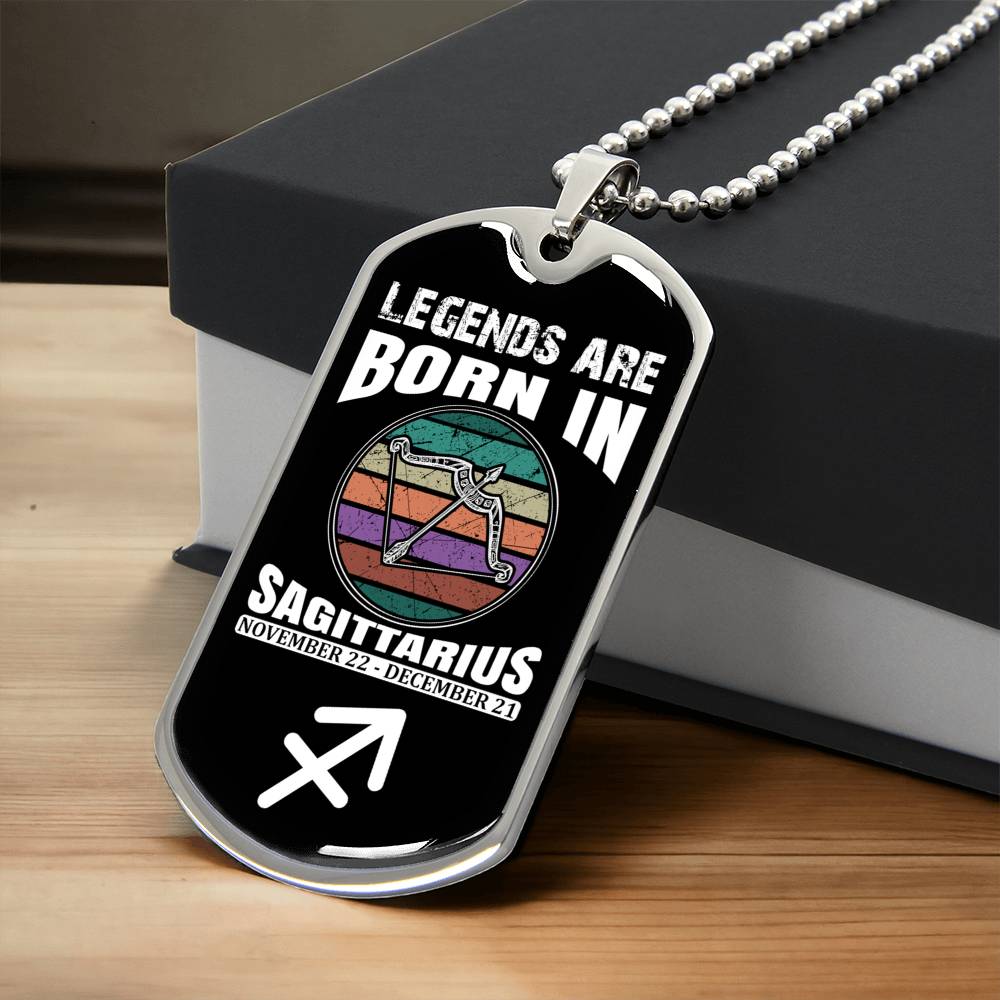 Sagittarius Legend Personalized Dog Tag Necklace - Army Tag Necklace, Dog Tag