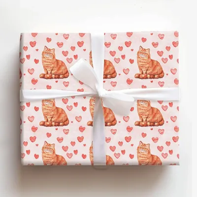 Persian Longhair Valentine - Gift Wrap for Christmas, Holidays Wrapping Paper, Christmas Wrapping Paper