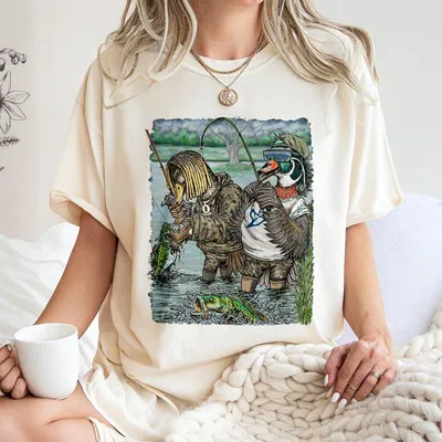 Combat Waterfowl T-Shirt - Whimsical Fishing Duck Design, Fun Graphics For Outdoor Lovers & Waterfowl Enthusiasts