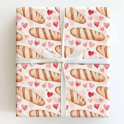 Baguette Romance - Gift Wrap for Christmas, Holidays Wrapping Paper, Christmas Wrapping Paper