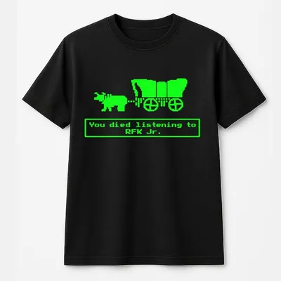 Rfk Jr Oregon Trail T-Shirt Parody T-Shirt Political Humor Funny Vintage Game Humorous Anti Rfk Jr T-Shirt