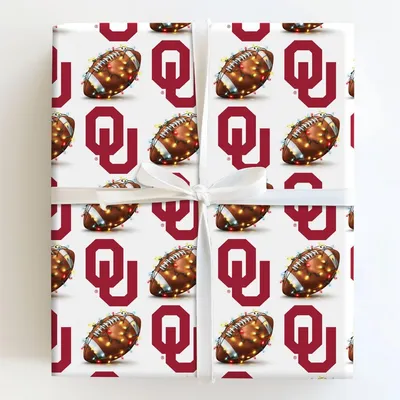 Sooner End Zone Lights - Gift Wrap for Christmas, Holidays Wrapping Paper, Christmas Wrapping Paper