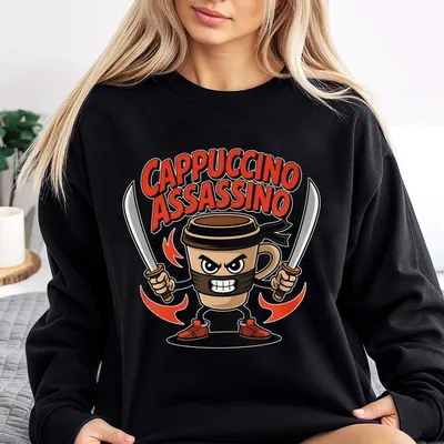 Italian Brainrot Meme Character Hand Drawn For Kids Sweatshirt Toddler Boy Funny Sweatshirt With Various Designs Including