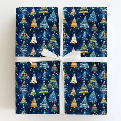 Blue Christmas - Gift Wrap for Christmas, Holidays Wrapping Paper, Christmas Wrapping Paper