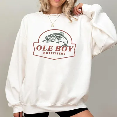 Ole Boy Bass In Pursuit Sweatshirt Classic Fishing Graphic Sweatshirt Premium Cotton Vintage Outdoor Style Perfect