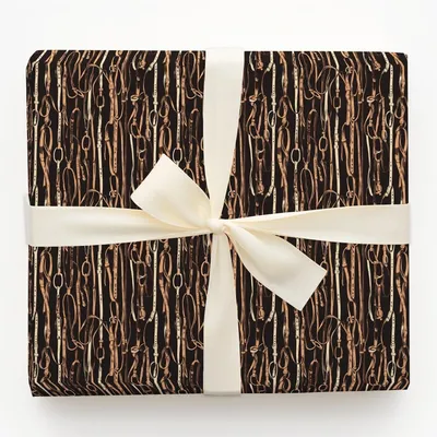 Reins of Gold - Gift Wrap for Christmas, Holidays Wrapping Paper, Christmas Wrapping Paper