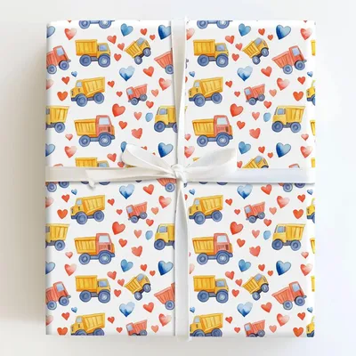 Truckloads of Love - Gift Wrap for Christmas, Holidays Wrapping Paper, Christmas Wrapping Paper