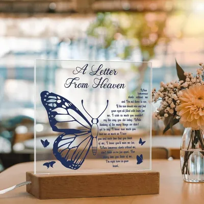 A Letter From Heaven Memorial Gift- Acrylic Square Plaque