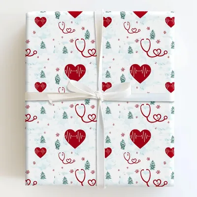 A Heartbeat Away - Gift Wrap for Christmas, Holidays Wrapping Paper, Christmas Wrapping Paper