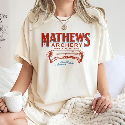 Mathews Archery Proudly American Made T-Shirt Unisex  Casual Cotton T-Shirt Tactical Gear For Hunting