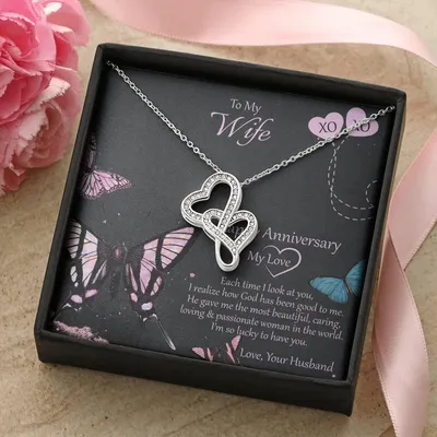 Special And Unique Gift For Wife Double Hearts Necklace
