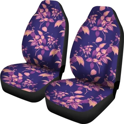 Purple Tropical Hawaiian Pattern Print Universal Fit Car Seat Covers