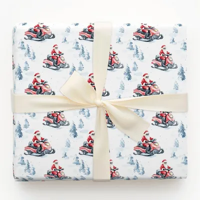 Zooming with Santa - Gift Wrap for Christmas, Holidays Wrapping Paper, Christmas Wrapping Paper