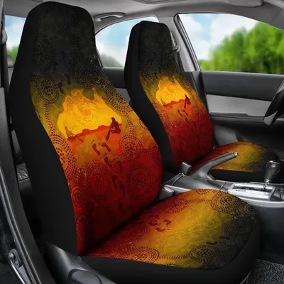 Aboriginal Map Didgeridoo 3D Print Front Car Seat Covers