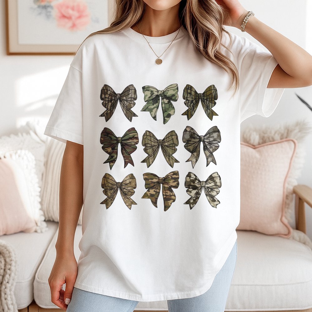 Camo Bow Duck Hunting T-Shirt T-Shirt T-Shirt Womenaeurtms Camouflage Bow Cute Hunting Lover Gift