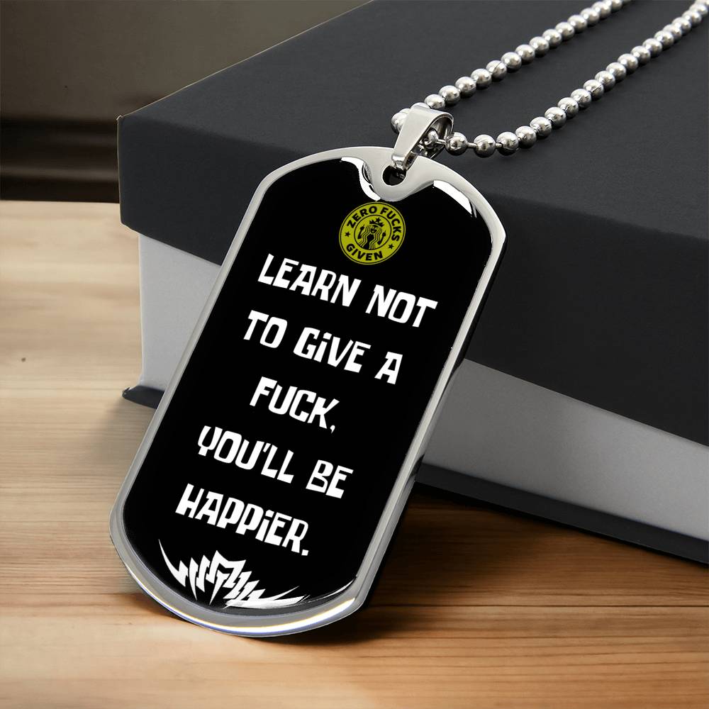 Funny Not To Give A Fuck Dog-Tag Necklace - Army Tag Necklace, Dog Tag