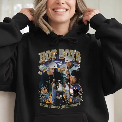 Hot Boys Graphic Hoodie Cash Money Millionaires Hoodie 90s Hip Hop Rap Hoodie Vintage Style Streetwear Retro Music Fan Gift