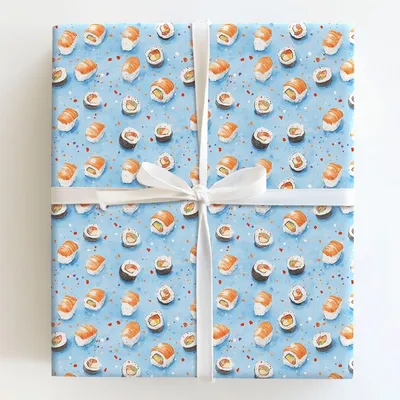 Maki Blue - Gift Wrap for Christmas, Holidays Wrapping Paper, Christmas Wrapping Paper